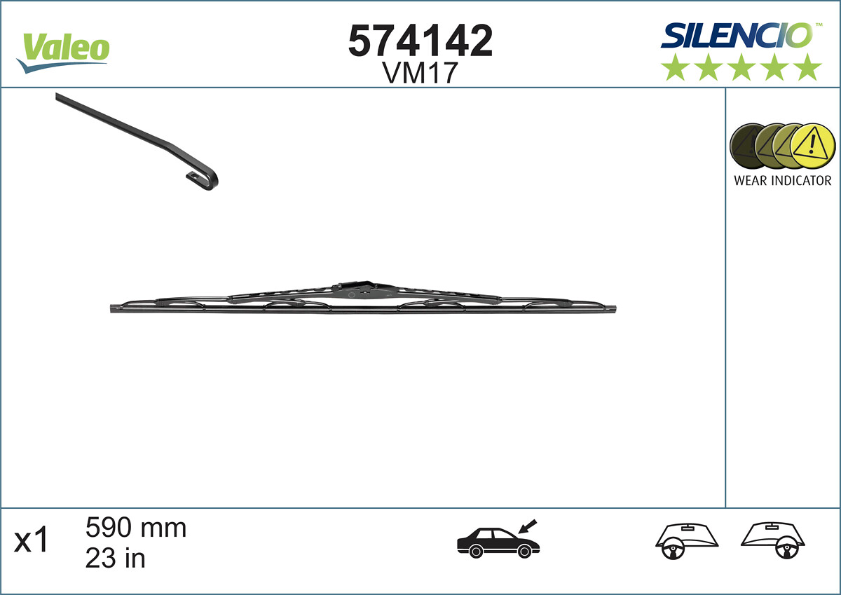 VALEO SILENCIO PERFORMANCE Ablaktörlő lapát 574142_VALEO